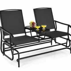 Tangkula 2 Person Swing Glider Chair, Patio Rocking Loveseat