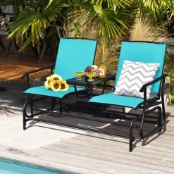 Tangkula 2 Person Swing Glider Chair, Patio Rocking Loveseat