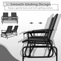 Tangkula 2 Person Swing Glider Chair, Patio Rocking Loveseat