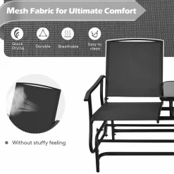 Tangkula 2 Person Swing Glider Chair, Patio Rocking Loveseat