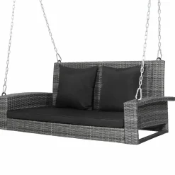 Tangkula 2 Person Wicker Hanging Porch Swing