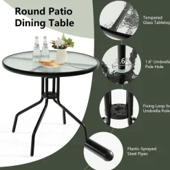 Tangkula 6 Piece Folding Patio Dining Set, Outdoor Table Chair Set for 4, 31.5