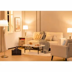 Tangkula 3 Piece Lamp Set, Modern Floor Lamp & 2 Table Lamps