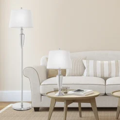 Tangkula 3 Piece Lamp Set, Modern Floor Lamp & 2 Table Lamps
