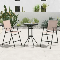 Tangkula 3 Piece Outdoor Bar Set