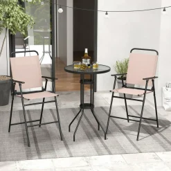 Tangkula 3 Piece Outdoor Bar Set