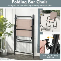 Tangkula 3 Piece Outdoor Bar Set