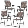 Tangkula 4 Piece Outdoor Patio Folding Dining Chairs