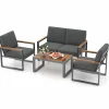 Tangkula 4/8 Piece Patio Aluminum Furniture Set(Gray)