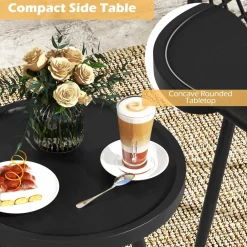 Tangkula 3 Piece Patio Bistro Set, All Weather Heavy Duty Table and Chairs Set of 2 with Widen Seats