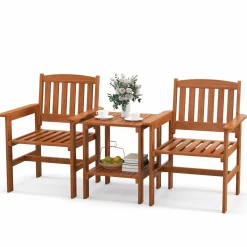 Tangkula 3 Piece Patio Conversation Set for Garden Poolside Backyard Balcony Porch