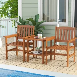 Tangkula 3 Piece Patio Conversation Set for Garden Poolside Backyard Balcony Porch