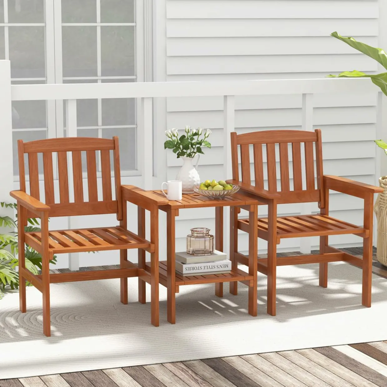 Tangkula 3 Piece Patio Conversation Set for Garden Poolside Backyard Balcony Porch