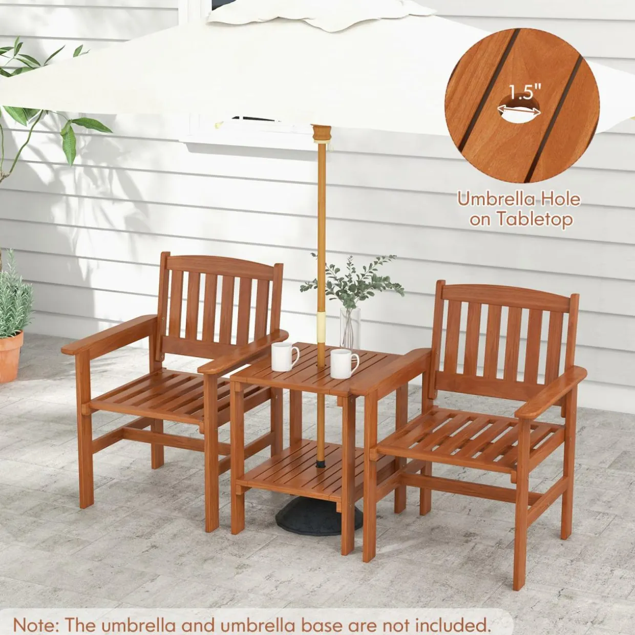 Tangkula 3 Piece Patio Conversation Set for Garden Poolside Backyard Balcony Porch