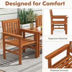 Tangkula 3 Piece Patio Conversation Set for Garden Poolside Backyard Balcony Porch