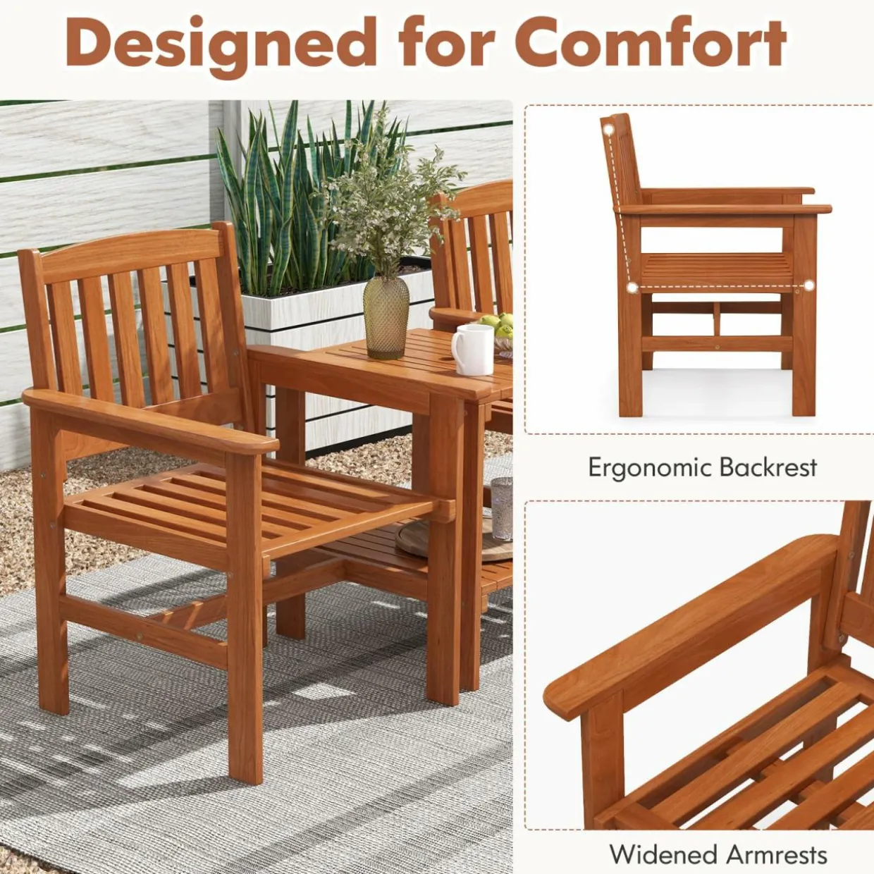 Tangkula 3 Piece Patio Conversation Set for Garden Poolside Backyard Balcony Porch