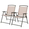Tangkula 2 Piece Patio Folding Chairs