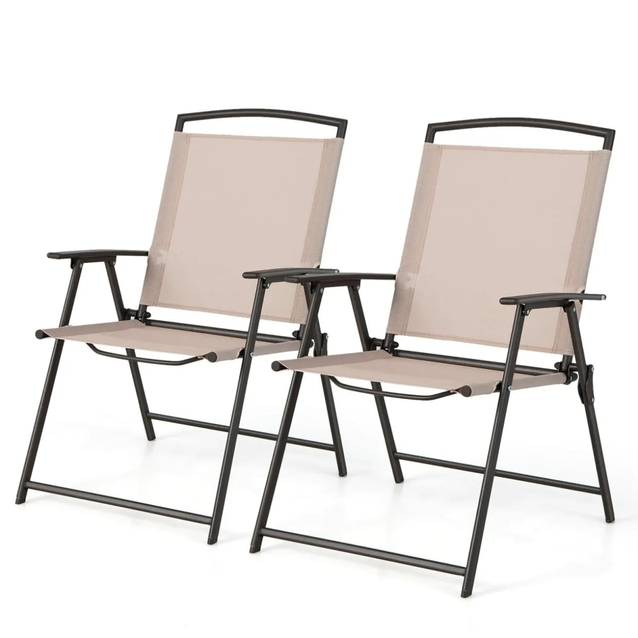 Tangkula 2 Piece Patio Folding Chairs