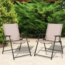 Tangkula 2 Piece Patio Folding Chairs