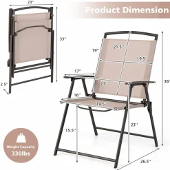 Tangkula 2 Piece Patio Folding Chairs