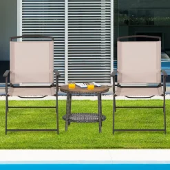 Tangkula 2 Piece Patio Folding Chairs
