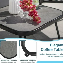 Tangkula 3 Piece Patio Folding Dining Set