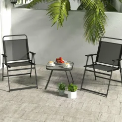 Tangkula 3 Piece Patio Folding Dining Set