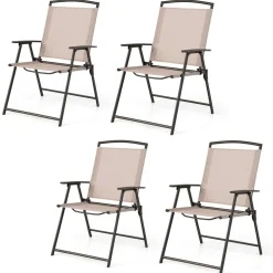 Tangkula 2 Piece Patio Folding Chairs