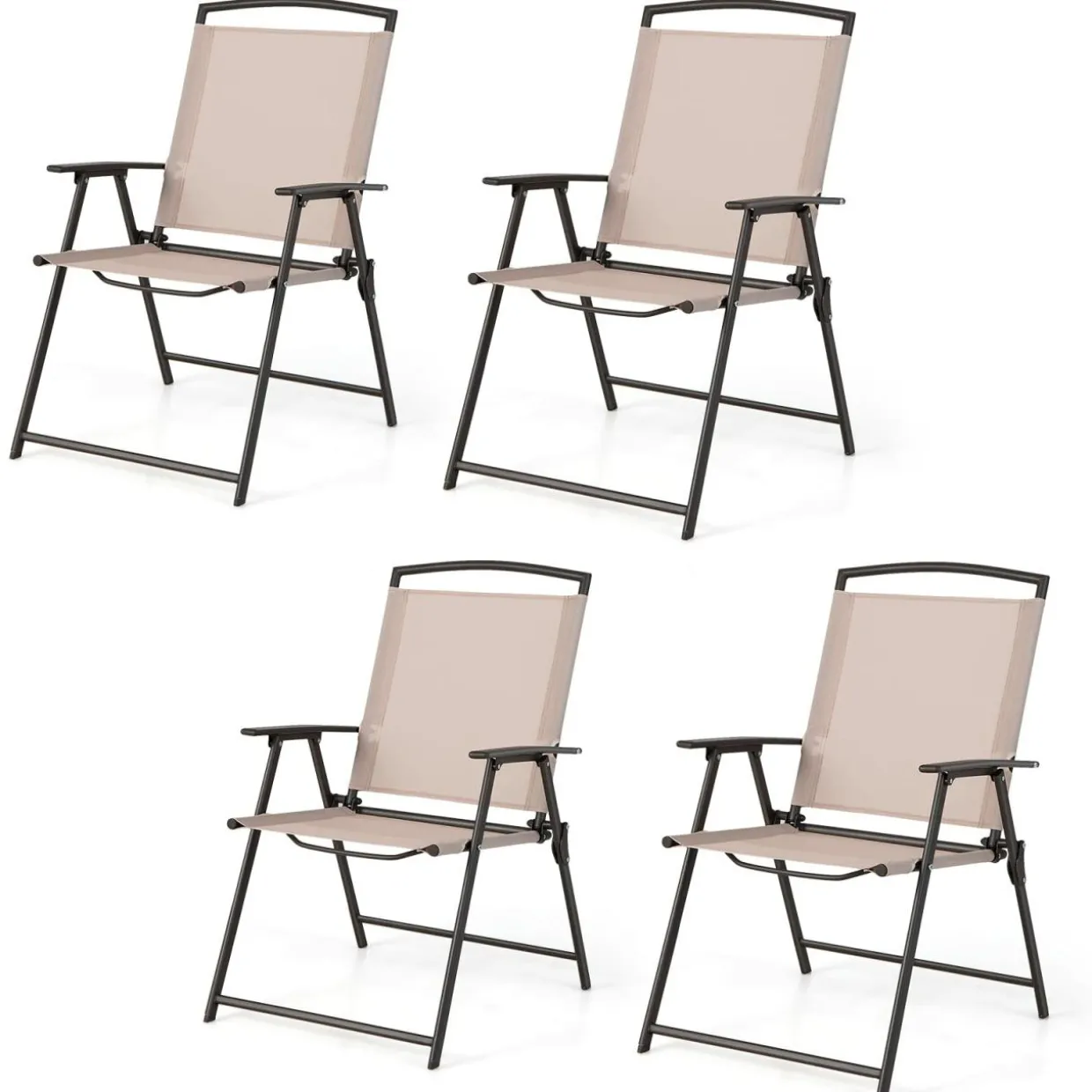 Tangkula 2 Piece Patio Folding Chairs