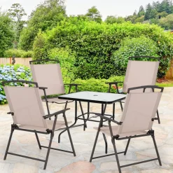 Tangkula 2 Piece Patio Folding Chairs