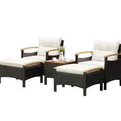 Tangkula 5 Piece Patio Furniture Set, Patiojoy Outdoor Conversation Set