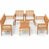 Tangkula 5 Piece Patio Furniture Set, Acacia Wood Conversation Set with 3-Seat Bench, Loveseat