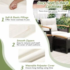 Tangkula 5 Piece Patio Furniture Set, Patiojoy Outdoor Conversation Set