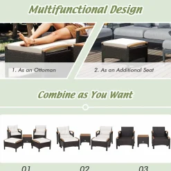 Tangkula 5 Piece Patio Furniture Set, Patiojoy Outdoor Conversation Set