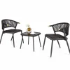 Tangkula 3 Piece Patio Rattan Furniture Set, Patiojoy Quick Dry Foam Padded Chairs w/Tempered Glass Tabletop