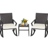 Tangkula 3 Piece Patio Rocking Set