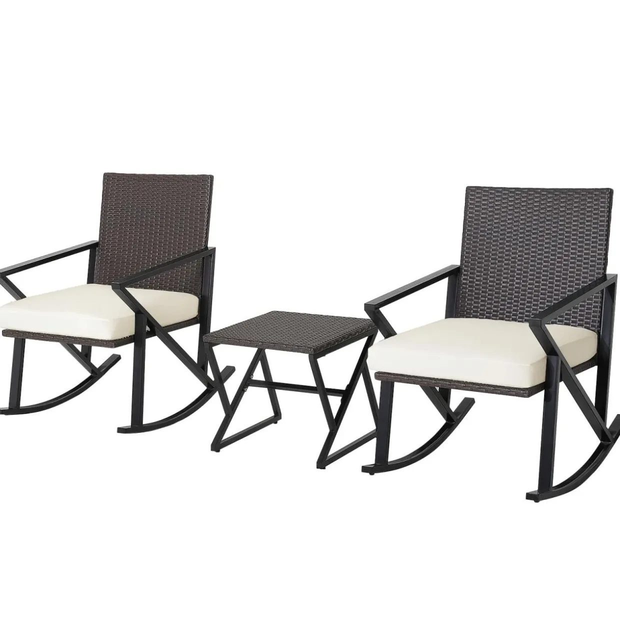 Tangkula 3 Piece Patio Rocking Set