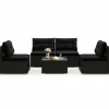 Tangkula 5 Piece Rattan Sofa Set, Outdoor Wicker Furniture Set w/Seat & Back Cushions