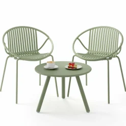 Tangkula 3 Pieces Bistro Set, All Weather PP Patio Conversation Set