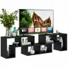 Tangkula 3 Pieces Console TV Stand, Free-Combination Entertainment Center for 50 55 60 65 Inch TV