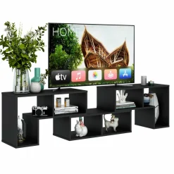 Tangkula 3 Pieces Console TV Stand, Free-Combination Entertainment Center for 50 55 60 65 Inch TV