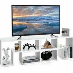 Tangkula 3 Pieces Console TV Stand, Free-Combination Entertainment Center for 50 55 60 65 Inch TV