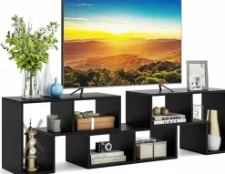 Tangkula 3 Pieces Console TV Stand, Free-Combination Entertainment Center for 50 55 60 65 Inch TV