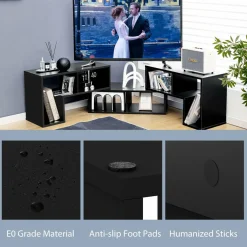 Tangkula 3 Pieces Console TV Stand, Free-Combination Entertainment Center for 50 55 60 65 Inch TV