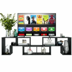 Tangkula 3 Pieces Console TV Stand, Free-Combination Entertainment Center for 50 55 60 65 Inch TV