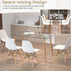 Tangkula 5 Pieces Dining Room Table Set, Modern Table & Chair Set for 4