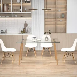 Tangkula 5 Pieces Dining Room Table Set, Modern Table & Chair Set for 4