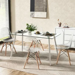 Tangkula 5 Pieces Dining Room Table Set, Modern Table & Chair Set for 4