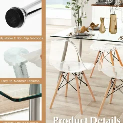 Tangkula 5 Pieces Dining Room Table Set, Modern Table & Chair Set for 4