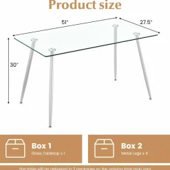 Tangkula 5 Pieces Dining Room Table Set, Modern Table & Chair Set for 4